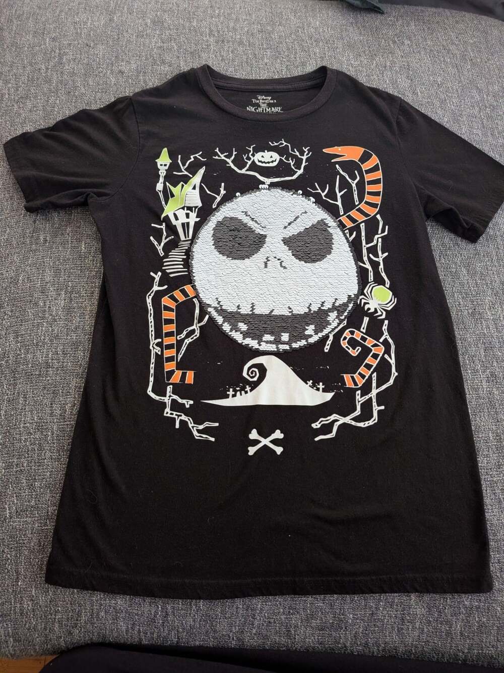 Disney The Nightmare Before Christmas Jack Skellington Sequin T-Shirt